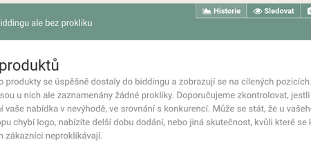 Skontrolujte si, či majú vaše produkty v biddingu prekliky